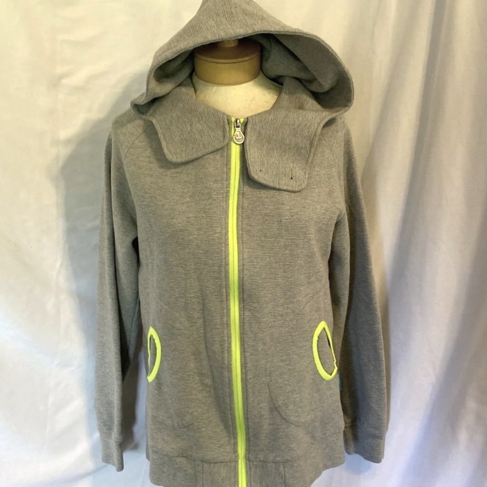 THETHING Chinese Streetwear Hood Jacket Zip Front Gray XL